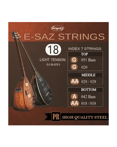 Elektrische Baglama Saz Saiten 0.18 mit Kugel Light Tension