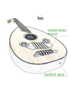 Halfcut Oud Ud E Acoustic Ud With Artec Pickup with Mp3 EQ JOYO usb Preamp