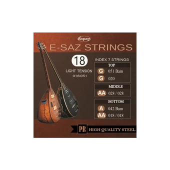 Elektrische Baglama Saz Saiten 0.18 mit Kugel Light Tension