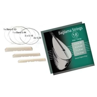 Quality Strings Baglama Teli KISASAP Baglama Saz Saiten mit 3 x Steg 018 Set