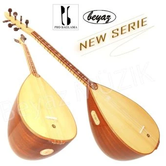 27217 Pro Baglama Saz Kurzhals 40K Akustik oder Auswahl mit EQ Preamp Beyaz
