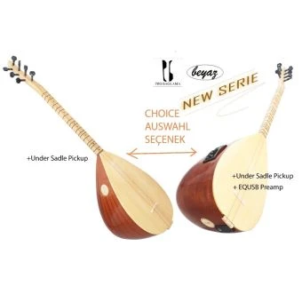 Elektroakustische Saz Baglama 39 Korpus Kisasap Beyaz Auswahl mit EQ-USB JOYO