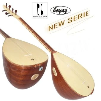 2725Pro E-Akustik Beyaz Baglama Saz Kurzhals 39K oder Auswahl mit EQ Preamp