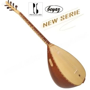 27217 Pro Baglama Saz Kurzhals 40K Akustik oder Auswahl mit EQ Preamp Beyaz