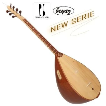 2713 Pro Baglama Saz Kurzhals 40K Akustik oder Auswahl mit EQ Preamp Beyaz